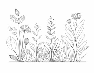 Intricate Botanical Single Line Illustrations for Minimalist Decor