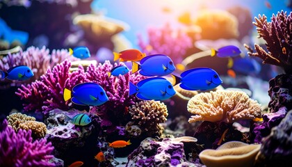 Vibrant Coral Reef Ecosystem Colorful Fish and Underwater Paradise