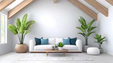 Rustic farmhouse inspired living space with exposed beams and curated industrial vintage decor