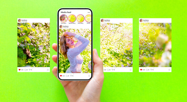 Carousel of social meadia posts