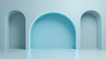  Minimalist Blue Arch Design with Soft Lighting