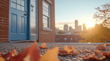 Autumn day exterior building