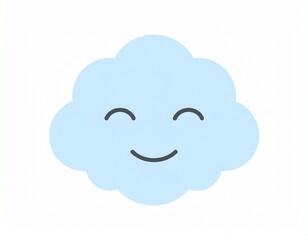 Smiling Blue Cloud &ndash; Cute Weather Icon にっこり笑顔の水色の雲・かわいい天気アイコン



 