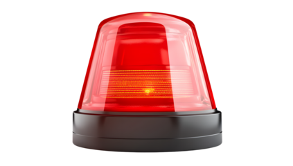 Red Emergency Light Warning Siren Buzzer Isolated with Clipping Path.