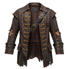 old pirate clothes isolated on white background