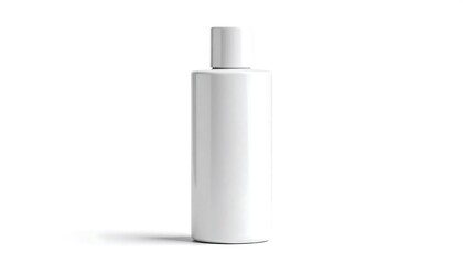 White Cylindrical Bottle Mockup - Minimalist design