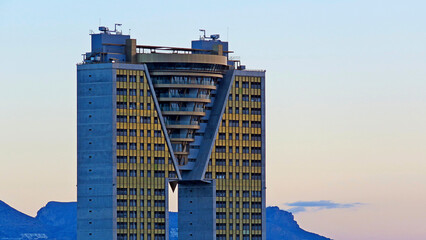 Fototapeta premium Intempo building skyscraper Benidorm skyline Alicante Valencia vacation tourism