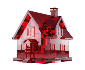 Red House with Transparent Background, Elegant Cutout