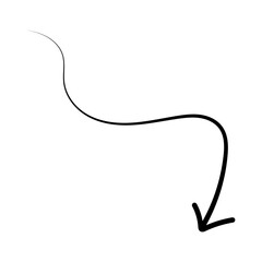 Hand drawn full black arrow. Direction of arrow, repetition, different thickness, direction. Vector illustration