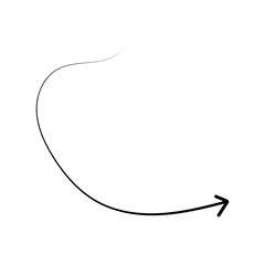 Fototapeta premium Hand drawn full black arrow. Direction of arrow, repetition, different thickness, direction. Vector illustration