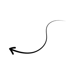 Hand drawn full black arrow. Direction of arrow, repetition, different thickness, direction. Vector illustration
