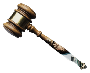 PNG Wooden gavel with a layered collage