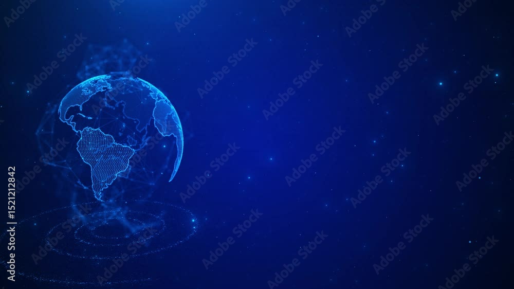 Poster earth glowing data networks, global technology digital data globe. global network. global internet b