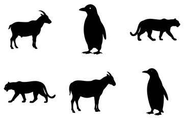 animal silhouette vector set