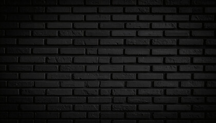 Abstract black brick wall pattern background with blank copy space and black backdrop perfect for design and presentations