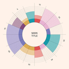 Circle Chart Business Infographic Editable Template for Extensive Data Visualization. Simple creative Infographic vector elements, charts, diagrams, steps and options for Business Presentation.