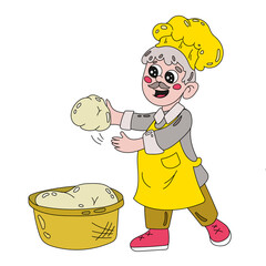 grandpa in the kitchen