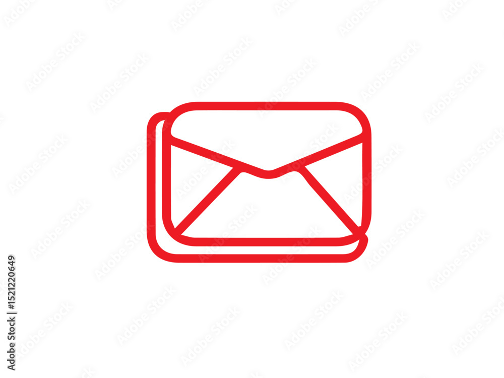 Poster the image is a minimalist vector illustration of a red envelope icon, symbolizing email or messaging