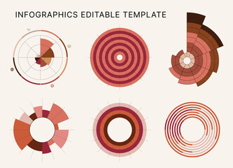 Circle Chart Business Infographic Editable Template for Extensive Data Visualization. Simple creative Infographic vector elements, charts, diagrams, steps and options for Business Presentation.