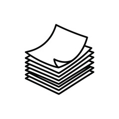 Stack of Papers Icon Line Art Illustration