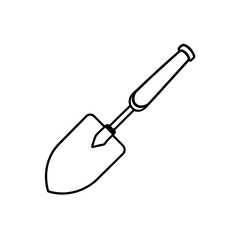 garden trowel on white background  