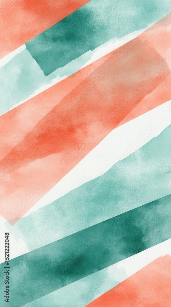 Poster abstract painting with diagonal brushstrokes in serene studio