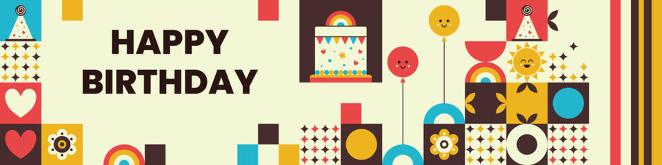 Happy birthday celebration card design.