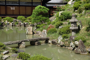 Beautiful japanese garden of Chishaku-in temple in Kyoto