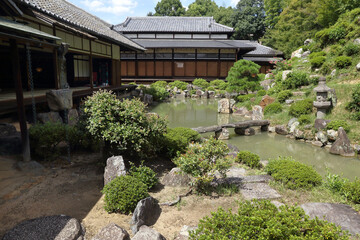 Beautiful japanese garden of Chishaku-in temple in Kyoto