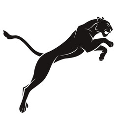 Silhouette of a Sprinting Tiger
