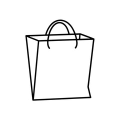 shopping bag with handles on white background  .svg