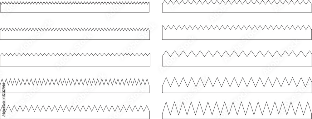 Poster scalloped edge shapes vector set. simple scalloped border. stripe, tape collection isolated on white