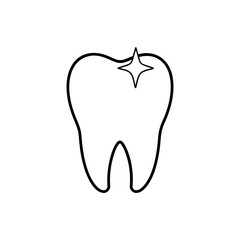 tooth with sparkle on white background  .svg