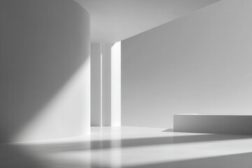 photorealistic ultraminimalistic design featuring stream of light on clean neutral background emphasizing