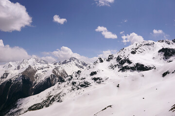 snow covered mountains