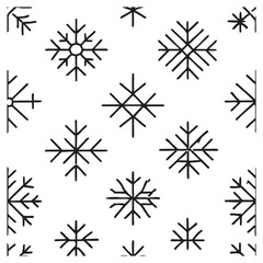 Minimalist Snowflake Patterns – Black and White Vector Set