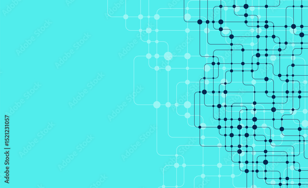 Poster circuit connect lines and dots. network technology and connection concept. decentralized network nod