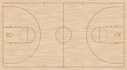 Basketball court. Basketball court top view