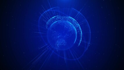 3D earth rotation, big data, digital clouds. Global network connection and data connections. technology global world network. matrix cyber big data analytic artificial intelligent, world breaking news - Powered by Adobe