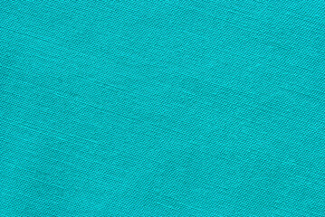 Teal color linen fabric texture as background