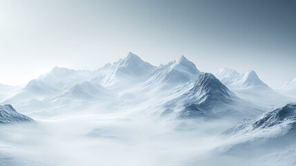 Obraz premium Majestic mountain peaks shrouded in mist serene landscape nature photography tranquil environment