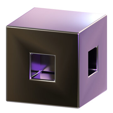 Metallic Abstract 3d icon illustration