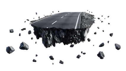  3d illustration with cut of the ground and the des isolated on white background  PNG