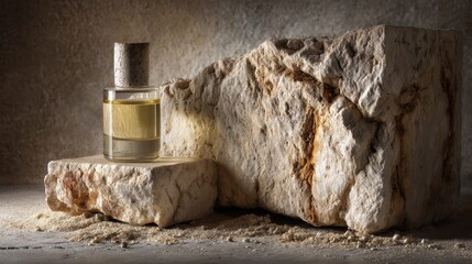 essential oil on travertine base