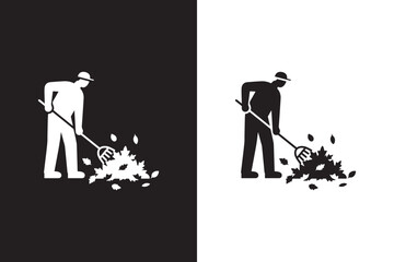 Obraz premium Raking Leaves Icon