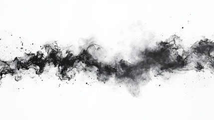 Obraz premium Artistic viewpoint dynamic abstract ink splash design on pure white background in minimalist style