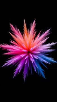Abstract colorful burst design on a black background for phone cover  