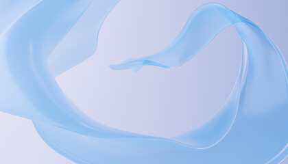 Abstract 3D swirl of translucent blue liquid on gradient background. Symbolizing hydration, freshness, and motion. Ideal for cosmetic, skincare, biotech, or wellness-related concepts. 3d rendering