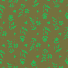 botanical; seamless; pattern; vector; floral; green; leaves; foliage; olive; modern; repeat; design; background; illustration; texture; floral pattern; seamless pattern; botanical design; green flower