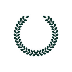 Laurel wreaths and branches with leaves. Vector design